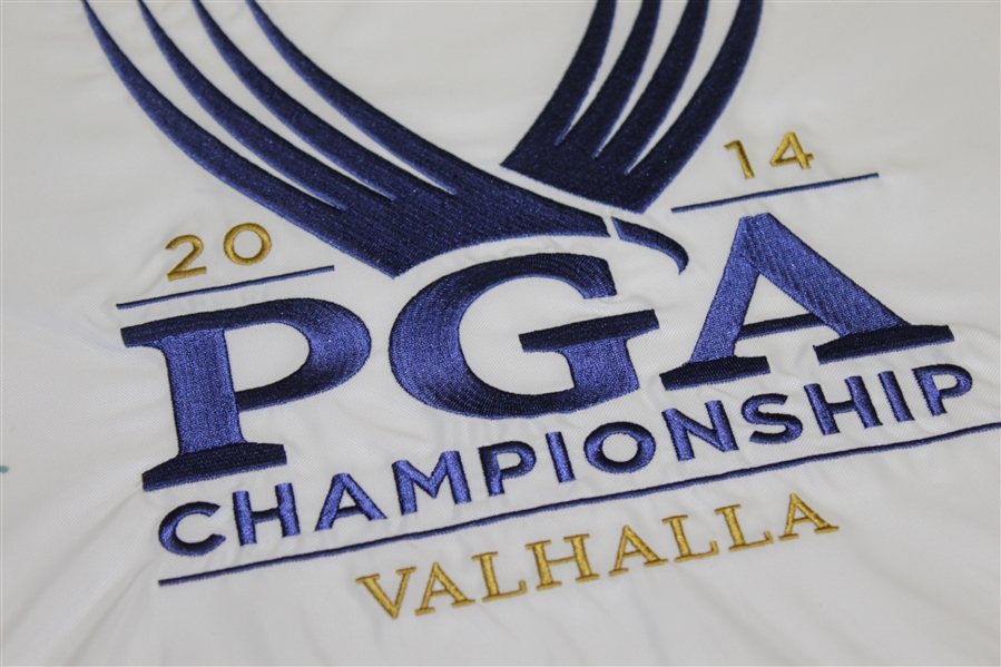 President Bill Clinton Signed 2014 PGA Championship at Valhalla Embroidered Flag JSA ALOA