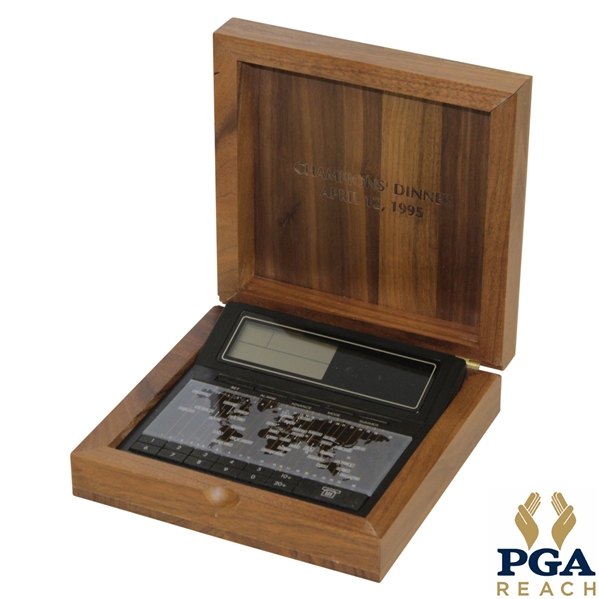 Lee Trevino's 1995 PGA Seniors Championship Champions Dinner Gift - Digital Clock w/ Engraved Wooden Box