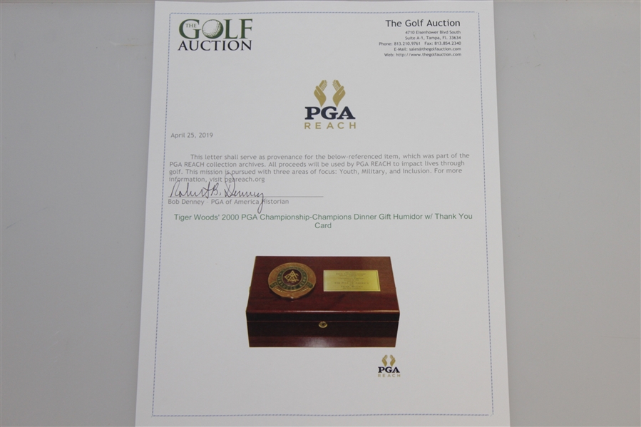 Tiger Woods' 2000 PGA Championship-Champions Dinner Gift Humidor w/ Thank You Card - Seldom Seen