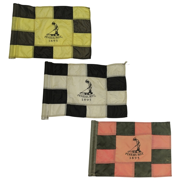 Red, White, & Yellow Checkered Pinehurst Country Club Course Used Flags