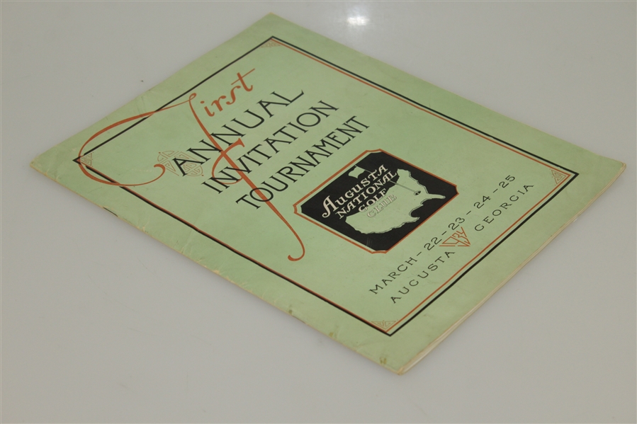 1934 Augusta National First Annual Invitation (Masters) Tournament Program - Excellent Condition