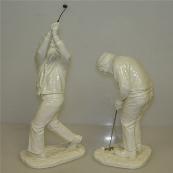Arnold Palmer Porcelain Statues By Noritake w/ Original Box - Putting & Post-Swing