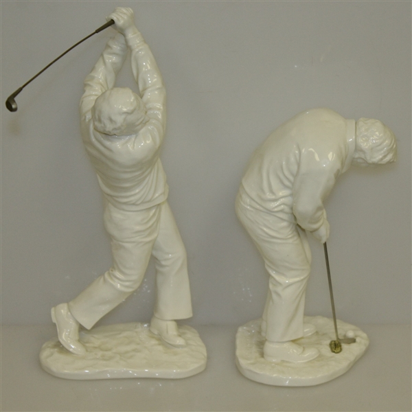 Arnold Palmer Porcelain Statues By Noritake w/ Original Box - Putting & Post-Swing