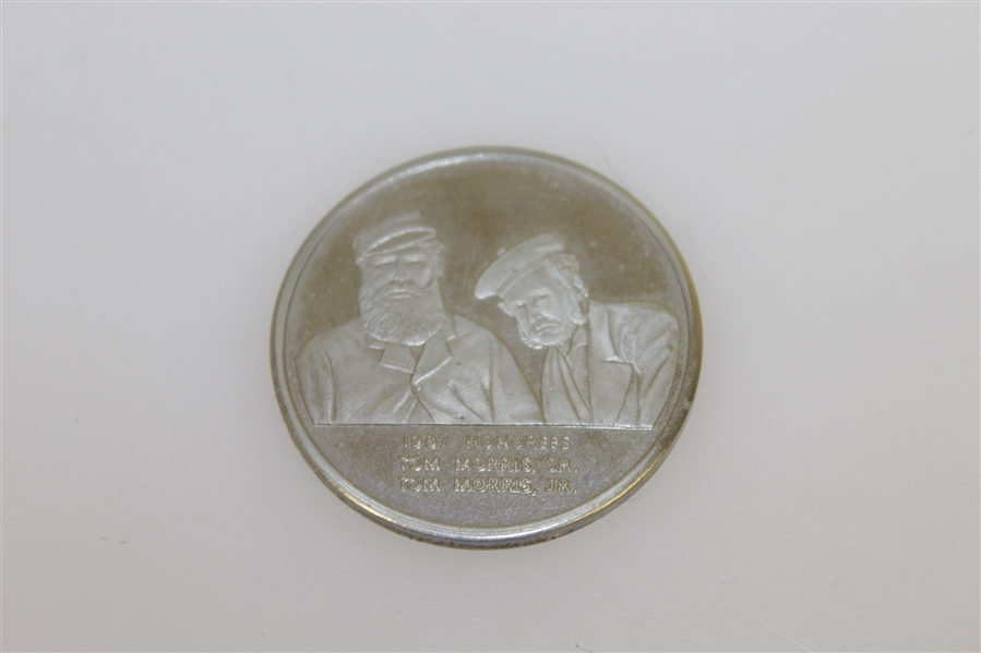 Old & Young Tom Morris Muirfield Villiage GC Silver Medallion in Case - .999 Silver
