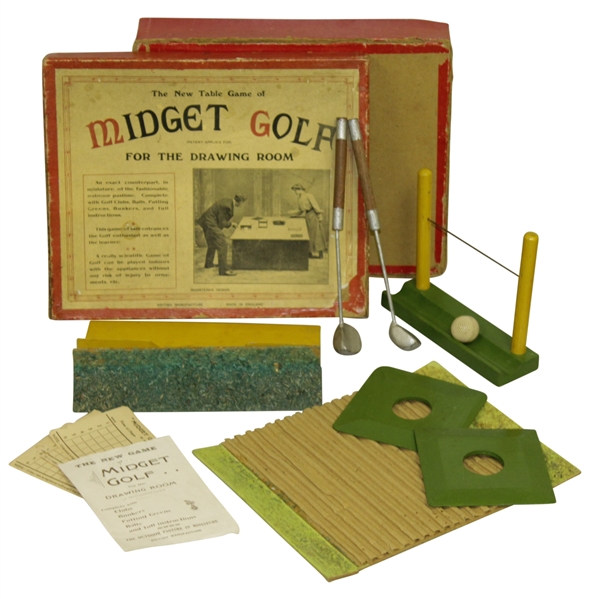 'Midget Golf' Game Contents in Original Box - Circa 1900