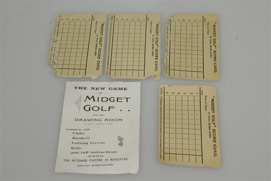 'Midget Golf' Game Contents in Original Box - Circa 1900