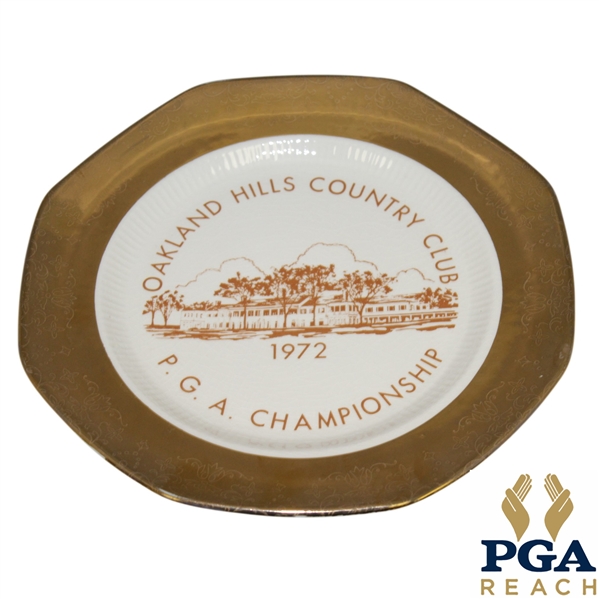 1972 PGA Championship at Oakland Hills CC Decorative Plate - Gary Player Winner