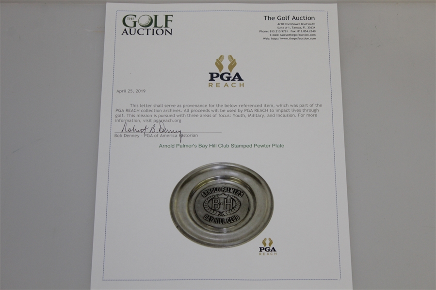 Arnold Palmer's Bay Hill Club Stamped Pewter Plate