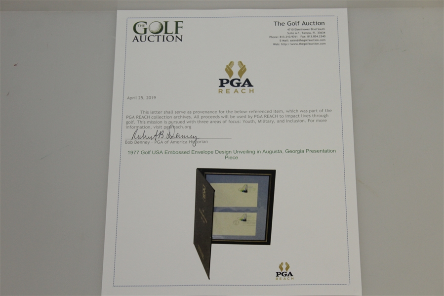 1977 Golf USA Embossed Envelope Design Unveiling in Augusta, Georgia Presentation Piece