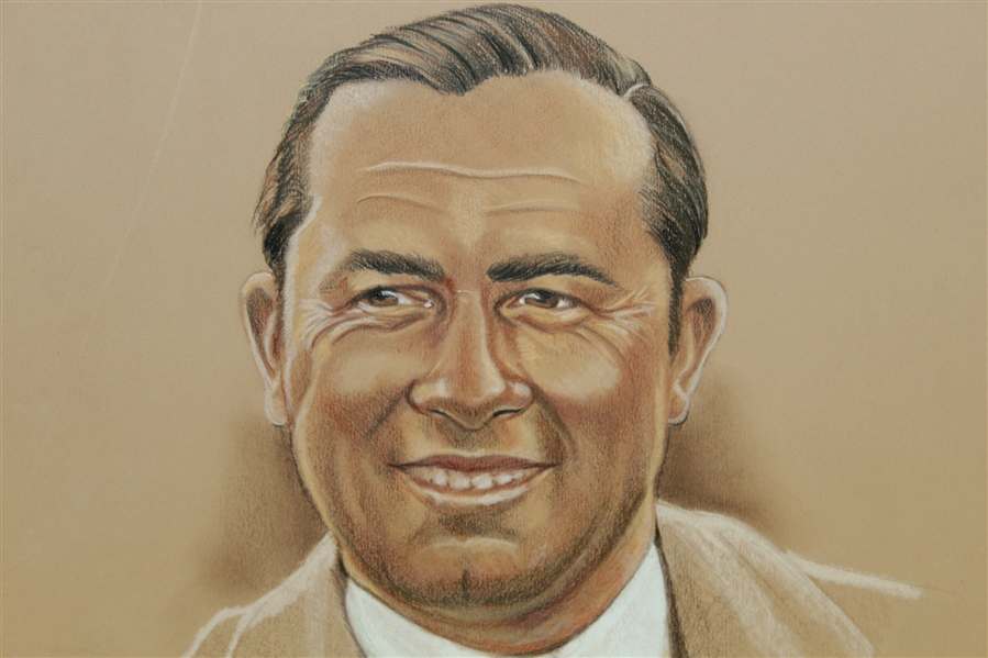 Walter Hagen Ryder Cup Captain Pastel Drawing Signed by Artist M. Mullins