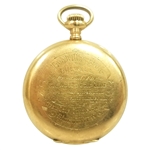 1899 Notts Golf Club Gifted Gold Watch To Tom Williamson - High Place in Open Championship
