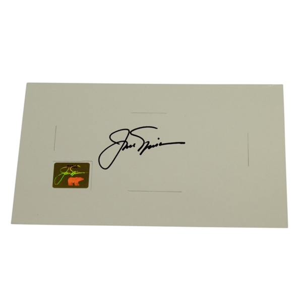 Jack Nicklaus Signed Card with Personal Golden Bear Hologram #01560