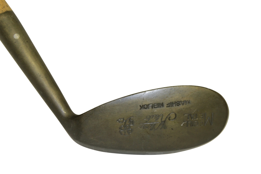 Klin Klub McGill Metal Wood Shafted Backspin Mashie w/ Deep Face Grooves & Leather Grip - Flower Logo Stamped in Head