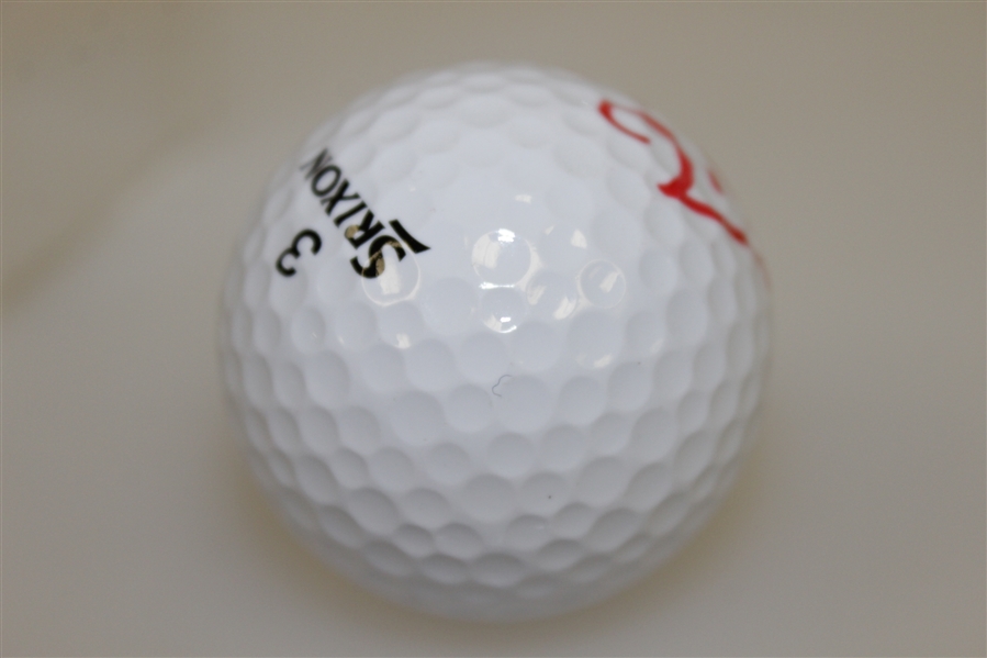 Fuzzy Zoeller Signed Srixion Logo Golf Ball in Red Sharpie JSA ALOA