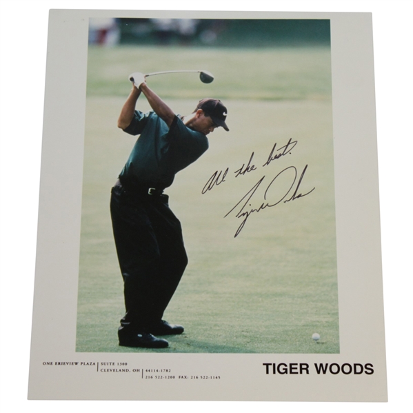 Tiger Woods Signed 8x10 Color Photo - Back-Swing JSA ALOA