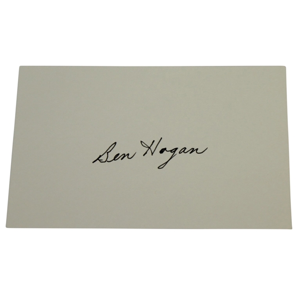 Ben Hogan Signed 4x6 Card JSA ALOA