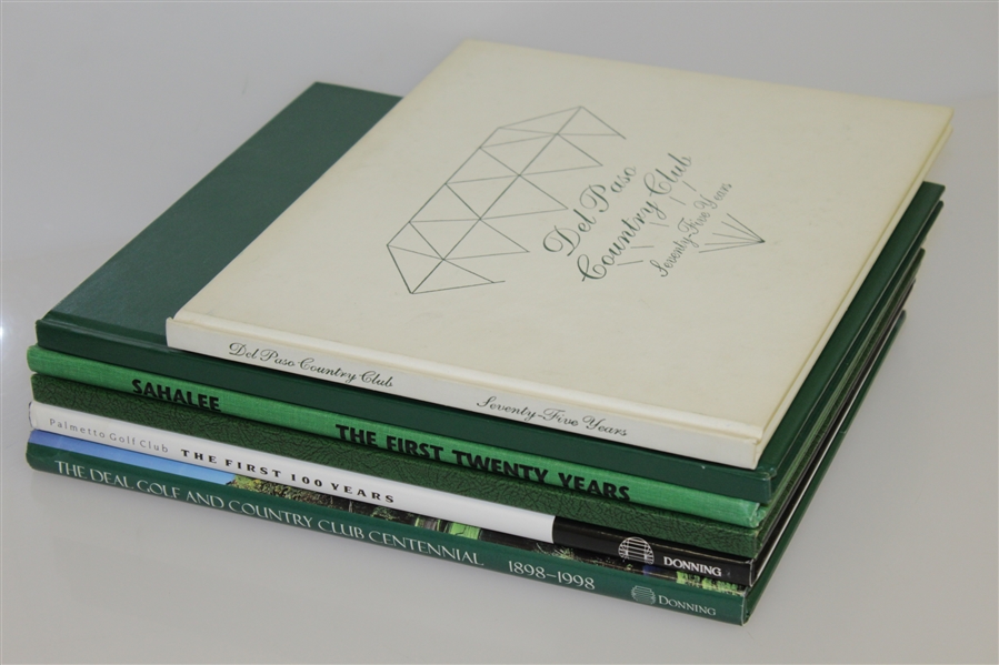 Six Golf Club History Books - Sahalee, Deal, Palmetto, Del Paso, & CC of Scranton