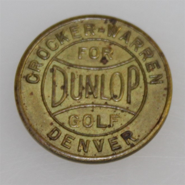 1938 National Open Good Luck Ball Marker - Dunlop for Golf - Cracker-Warren Denver