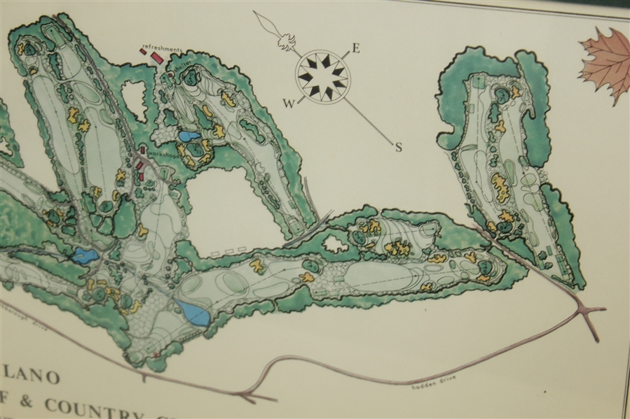 1968 Capilano Golf & Country Club J.P. Izatt Golf Architect Visual Survey - Framed