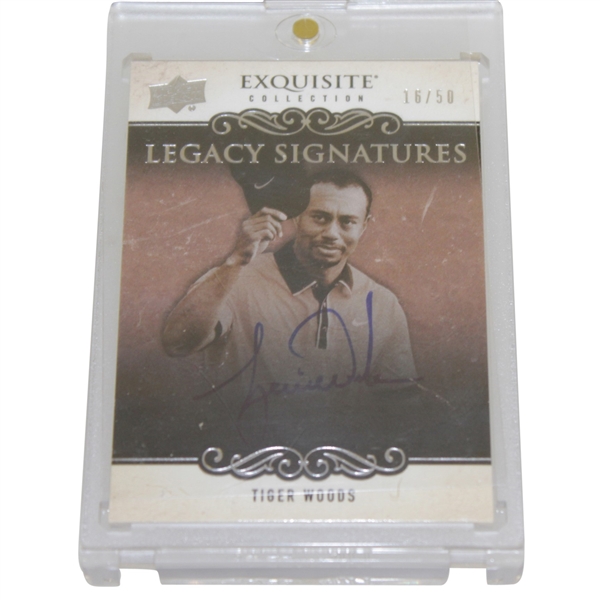 Tiger Woods Ltd Ed Signed Upper Deck Exquisite Collection Legacy Signatures Card 15/50