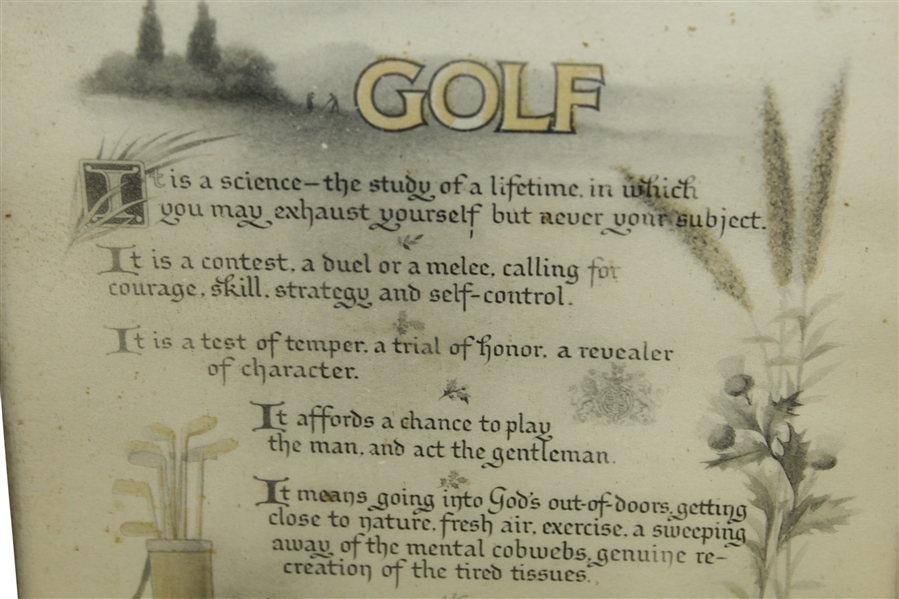 David A. Forgan 'Golf' Quote Lithograph Print Published by Reinthal & Newman, NY
