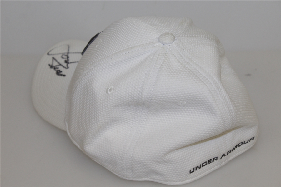 Jordan Spieth Signed White Under Armor Fitted Hat JSA #U64890