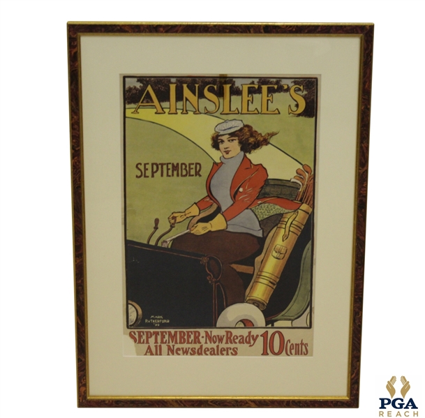Ainslee's September 1899 Poster, Featuring Woman Golfer in Automobile, Mark Rutherford