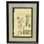 Walter Hagen Signed Cutout and Matte Display with Best Wishes, March 13th, 1930 JSA ALOA