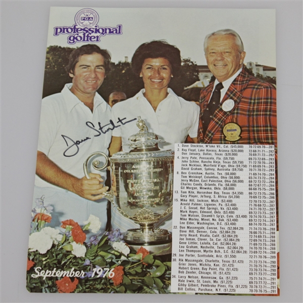 Dave Stockton Signed PGA Professional Golfer Magazine Page - Sept. 1976 JSA ALOA