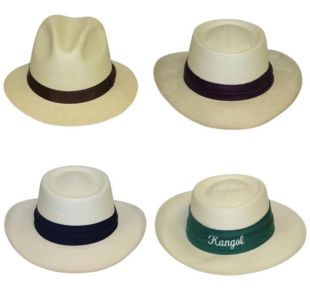 Four Don Cherry Personal Kangol Solid Strap Golf Hats - Brown, Purple, Blue, & Green