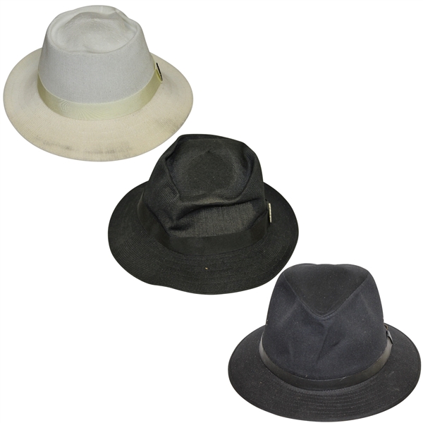 Three Don Cherry Personal Kangol Golf Hats - White, Black, & Black