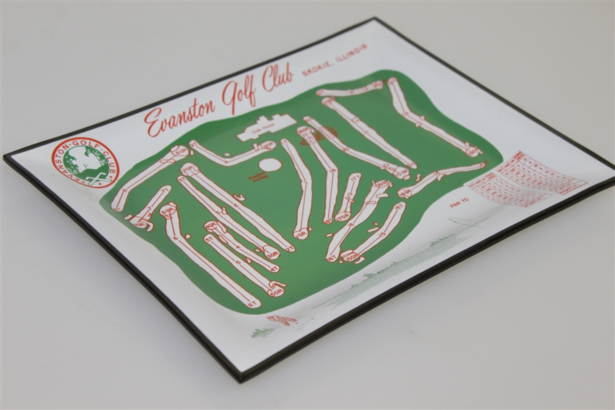 Evanston Golf Club Course Map Aerial View Tray/Dish - Skokie, Il.