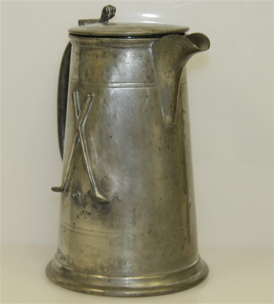 Sheffield England Pewter Pitcher w/ Crossed Clubs & Golf Ball