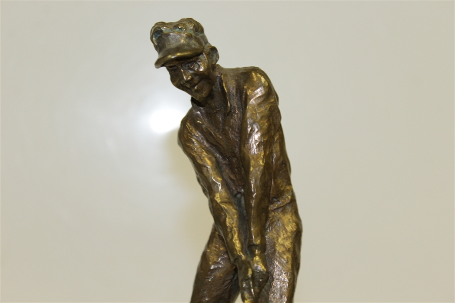 Artist Mark Hopkins' Solid Bronze Golfer Recovery Shot Sculpture w/ Original Box - 602/2500