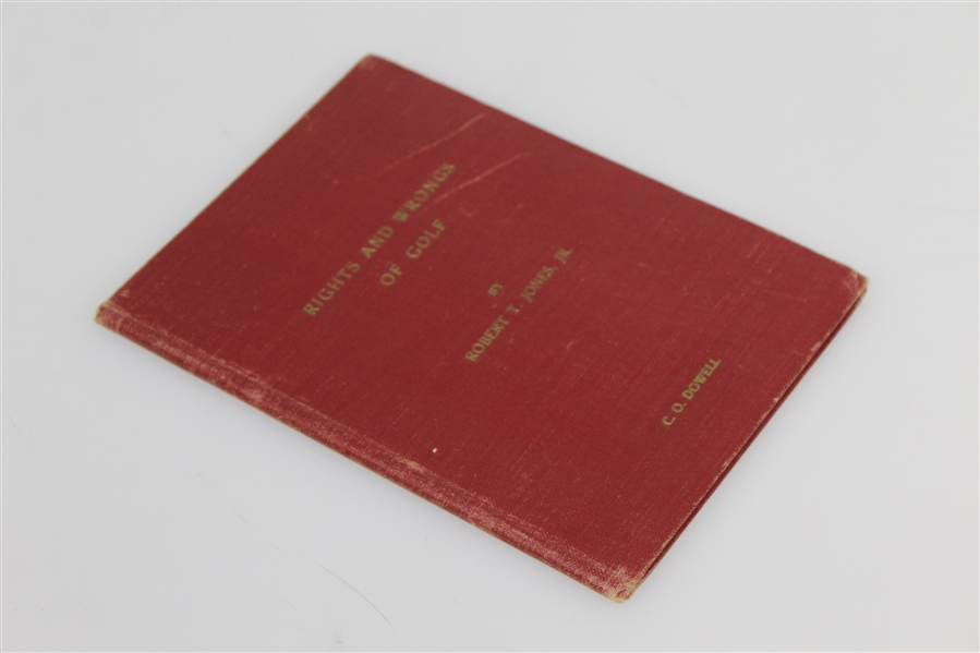 1935 Bobby Jones 'Rights and Wrongs of Golf' Book - Red Hardcover 
