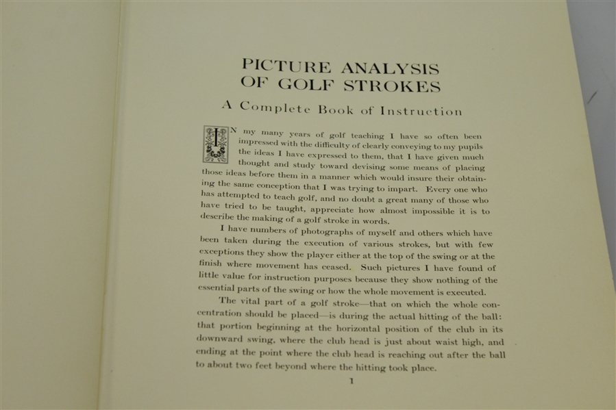 Picture Analysis of Golf Strokes - A Complete Book of Instructions by James Barnes