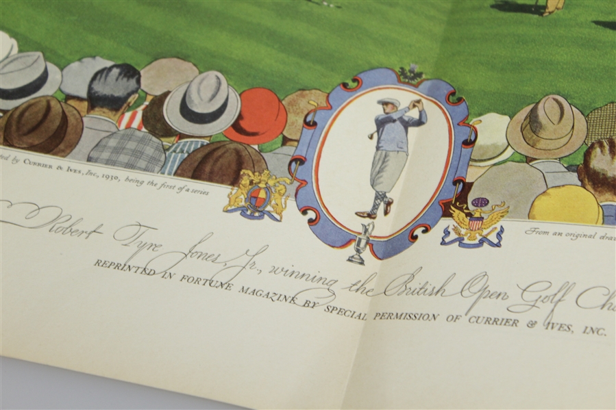 1930 Fortune Magazine w/ Bobby Jones Wins The Open Championship At St. Andrews Currier & Ives Print