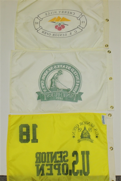 1993, 1994 & 1995 US Senior Open Flags - Jack Nicklaus, Hobday & Weiskopf Victories