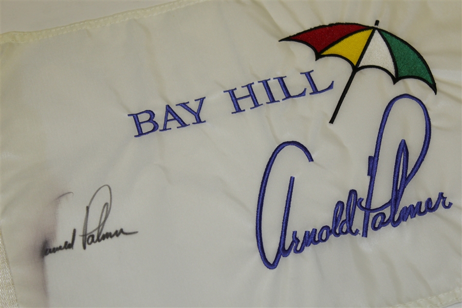 Arnold Palmer Signed 'Bay Hill' Umbrella Embroidered Flag JSA ALOA