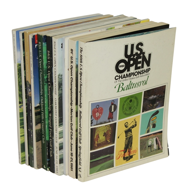 1980 - 1989 US Open Program Grouping - Victories of Nicklaus, Watson, Floyd Etc. 