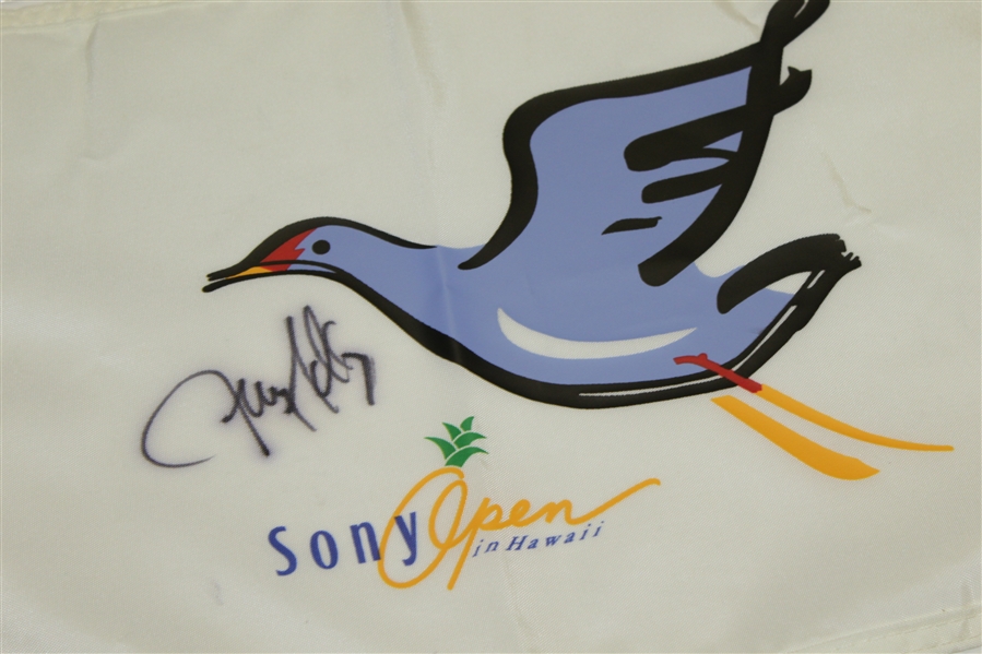2001 US Open Embroidered Flag & Song Open Flags Signed by Sluman & Kelly JSA ALOA