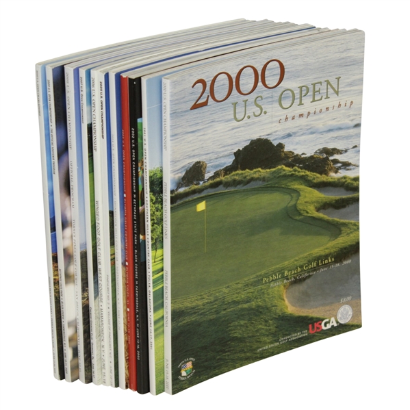 2000 - 2010 US Open Programs Grouping - Victories of Woods (3), Goosen, Furyk Etc. 