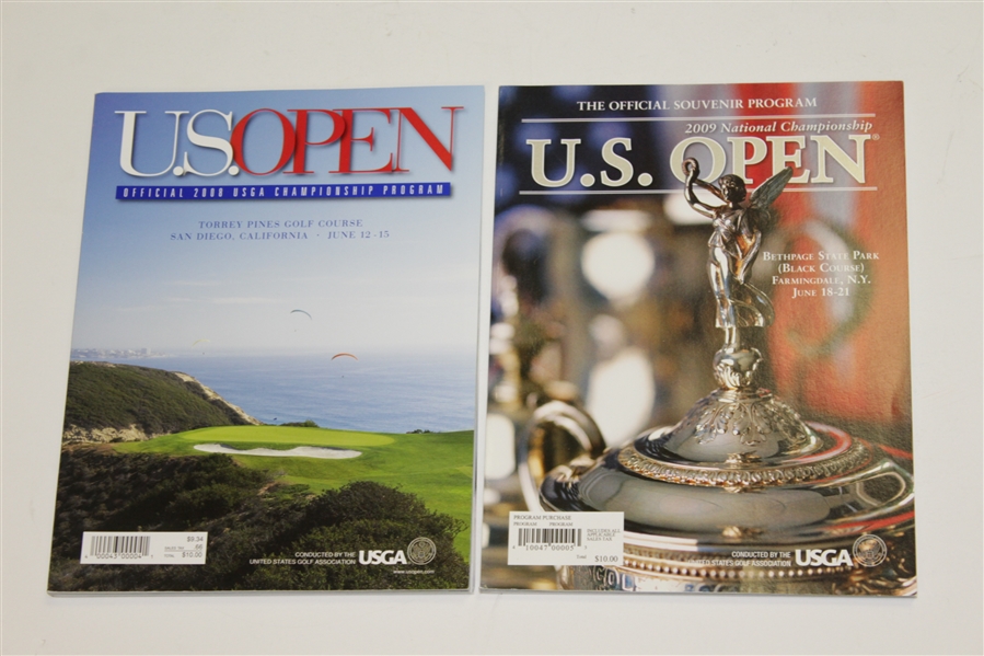 2000 - 2010 US Open Programs Grouping - Victories of Woods (3), Goosen, Furyk Etc. 