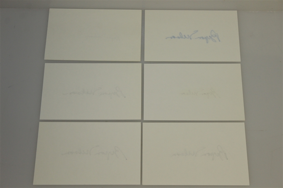 Byron Nelson Signed 4 x 6 Cards - Grouping of Six JSA ALOA