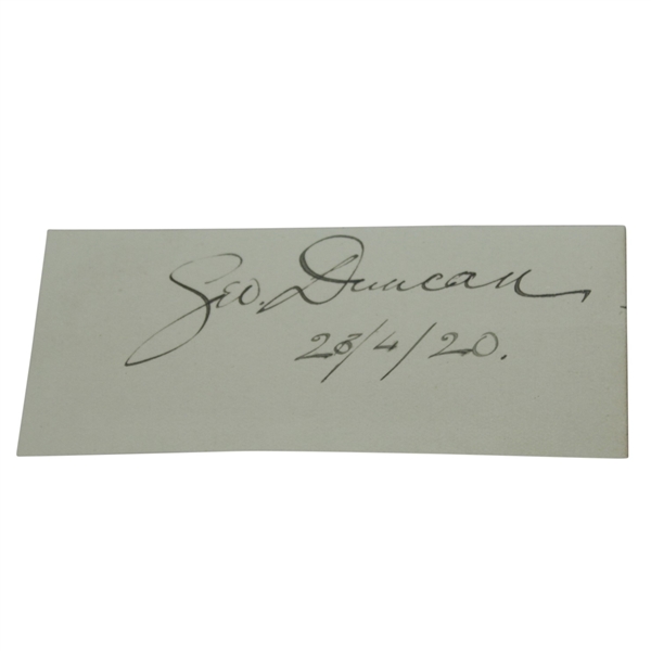 George Duncan (D-1964) Signature w/ '23/4/20' - Open Championship Victory Year JSA ALOA