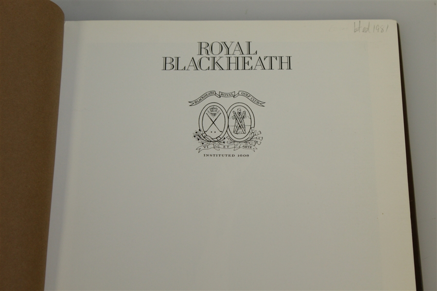'Royal Blackheath' by Henderson & Stirk 1st Ed. Book w/ Dust Cover 