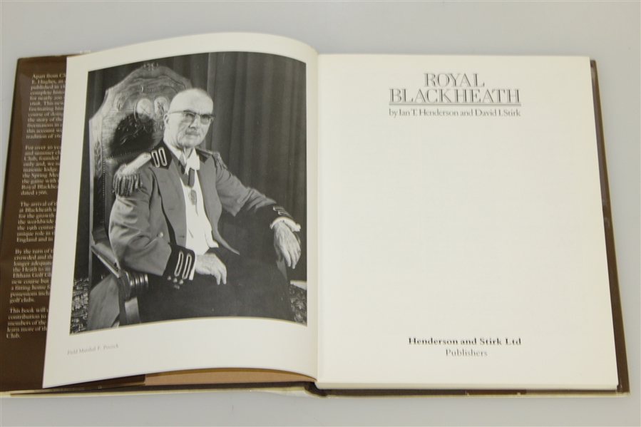 'Royal Blackheath' by Henderson & Stirk 1st Ed. Book w/ Dust Cover 