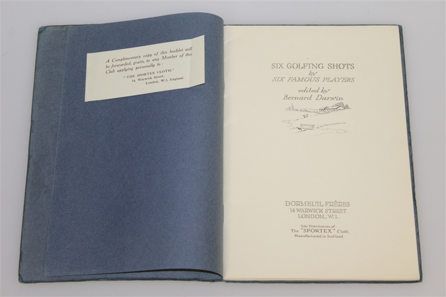 1927 'Six Golfing Shots by Six Famous Golfers' 1st Edition by Bernard Darwin