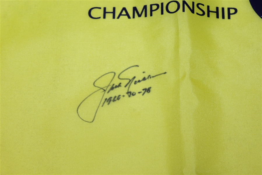 Jack Nicklaus Signed 1970 Open Championship Flag at St Andrews w/ '1966-70-78' Inscription JSA Full Z93636