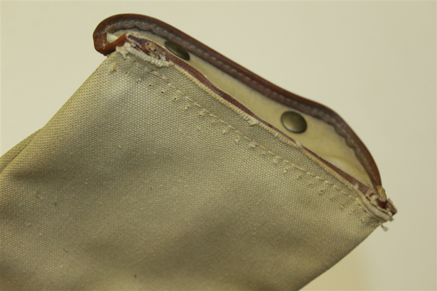 Vintage Canvas Golf Ball Carrying Case / Bag w/ Large Zipper Pocket 